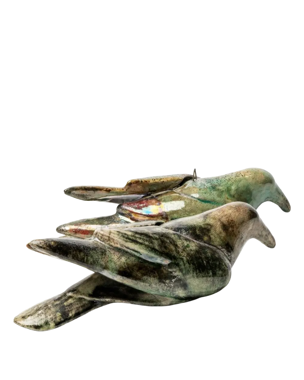 Emerald Songbird Duo Sculpture The Story Kiln