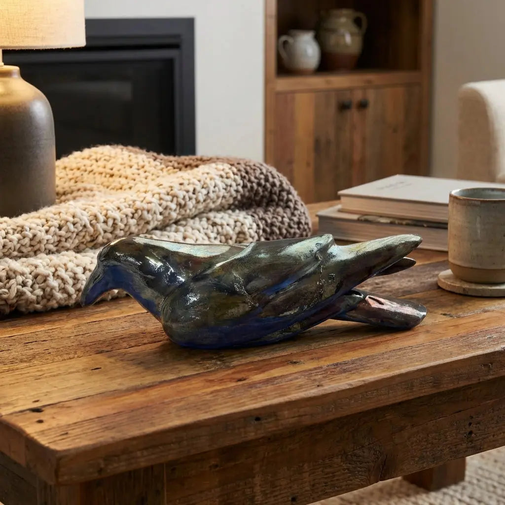 Midnight Raven Sculpture The Story Kiln