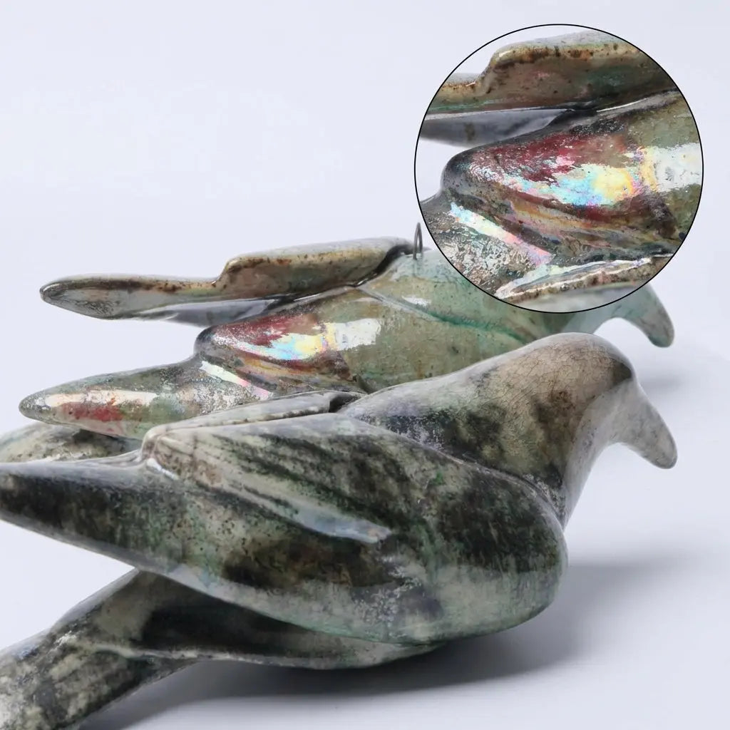 Emerald Songbird Duo Sculpture The Story Kiln